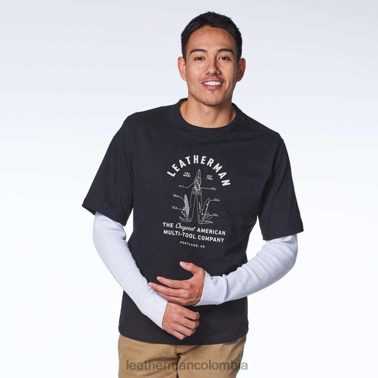 vestir Leatherman camiseta de manga corta herencia pst negro T44R297 - Leatherman Colombia - Image 2