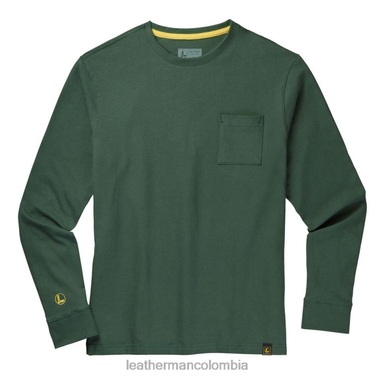 vestir Leatherman camiseta de manga larga con sello de marca verde T44R292 - Leatherman Navajas - Image 3