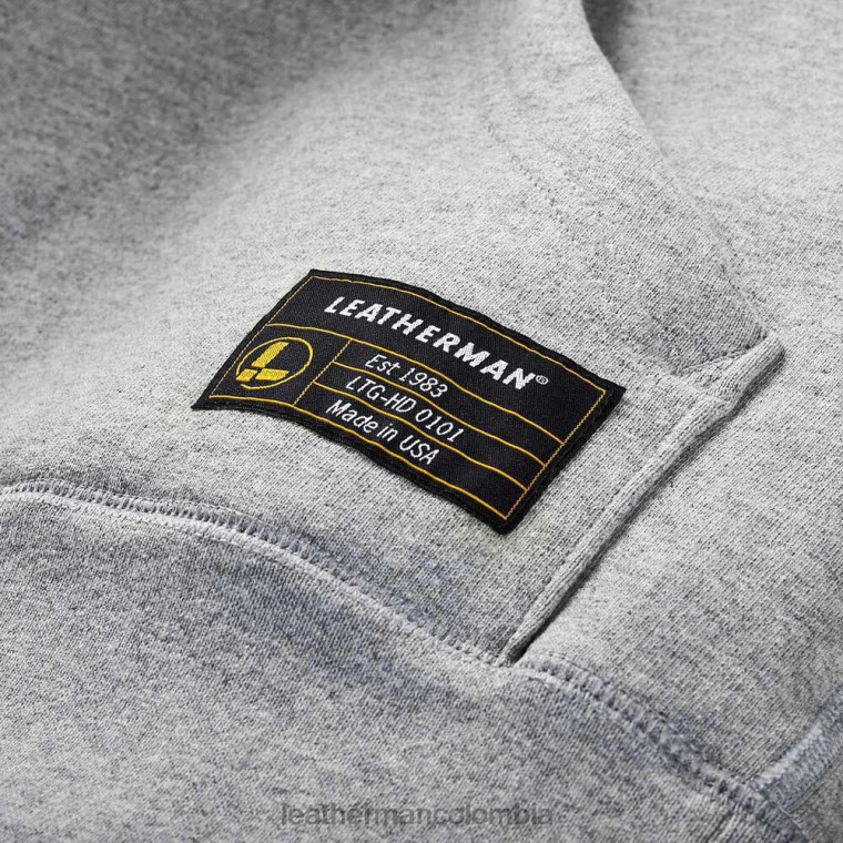 vestir Leatherman sudadera con capucha y distintivo Heritage gris T44R282 - Leatherman Colombia - Image 4